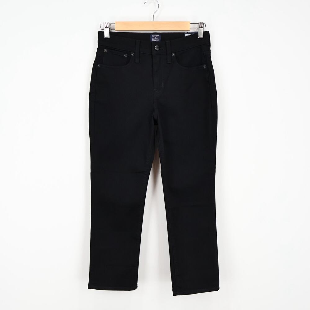 J. Crew Petite Essential Straight Jean All-day Stretch Black Size 26 Petite NWT